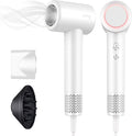 Hair Dryer TurboLux Ionic 200 Million Negative Ions 1500W Fast Drying High Speed Hairdryer with Diffuser Lightweight Low Noise Hair Dryers for Women with 110000 RPM Brushless Motor (Pearl White)