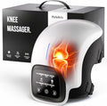 Heated Knee Massager with Red Light &amp Vibration 3 Heat &amp 3 Vibration Levels Memory Function Cordless 3000mAh Rechargeable LED Touch Panel Auto 10-Min Shut-Off USB-C Charger White