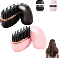 Nulira Mini Hair Straightener Mini Cordless Hair Straightener Comb Rechargeable Portable Fast Heating Hot Comb 3-Speed Temperature Control Portable Anti-Scald Design for Home Travel (Pink+Black)