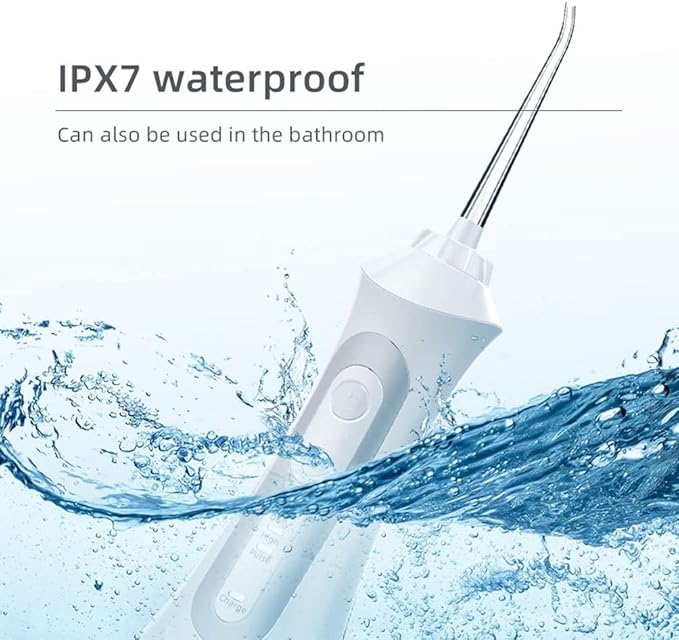 Water Dental Flosser for Teeth - Portable and Rechargeable Oral Irrigator with 200ML Tank 3 Modes - IPX7 Waterproof Water Dental Picks for Travel Home Use