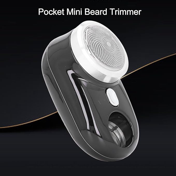 EVTSCAN Mini Electric Mini Beard Trimmer for Men Rechargeable USB Portable Pocket Beard Trimmer Face Mustache Stubble Body Grooming Black for Travel