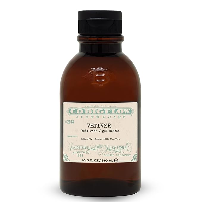 C.O. Bigelow Iconic Collection Vetiver Body Wash Scented Shower Gel with Coconut Oil and Aloe Vera 10.5 fl oz