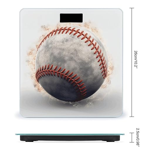 Baseball Weight Scale for Body Weight Digital Bathroom Scale High Capacity Accurate Digital Weighing Scales and Easy-to-Read on Backlit LCD Display Scales
