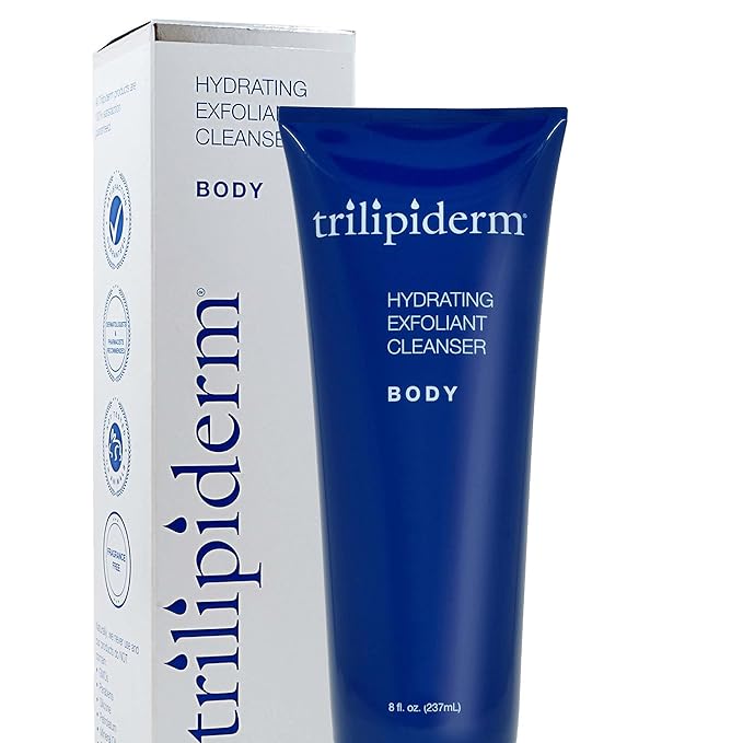 Trilipiderm Hydrating Exfoliant Cleanser – 3-in-1 Body Wash Scrub and Hydrator 8 Ounce Tube