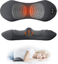 3 in 1 Electric Lumbar Support Pillow with Heat &amp Lift Traction 2026 New Triple Fusion Back Massager Lower Back Pain Relief Deep Tissue Support Pillow for Bed Car Office Chair Memory Foam (Black)