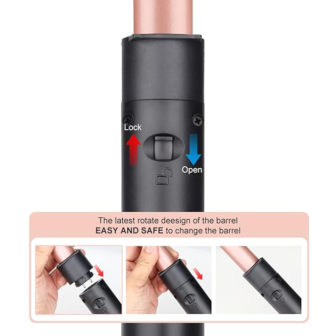 ABUNRO 3 Barrel Hair Waver Curling Iron Wand 25mm 1 Inch Ceramic Triple Curling Tongs Hair Wavers with 2 Temperature Control for Women/Girl Long or Short Hair Styling