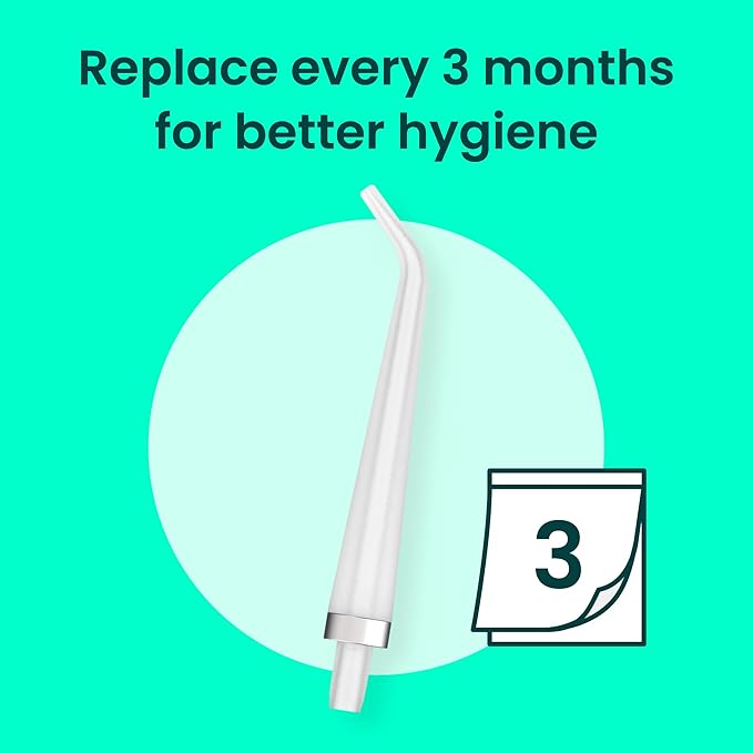 quip Water Flosser Tip Refills - Cordless Water Flosser Refill Tips - Teeth Cleaner Pick with 360 Degree Rotating Replaceable Tip Rechargeable Water Dental Pick Refills - 3 ct