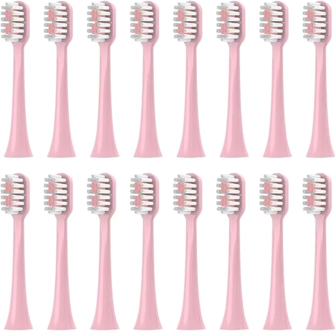 Replacement Toothbrush HeadsCompatible for Hyundai X100/Sarmocare S100 S200 S600 S700 S800 S900 S710 S820 S910(16pcs Pink)