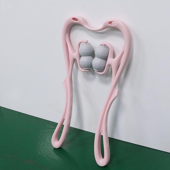 手动 Neck and Back Massager 颈椎按摩器手持夹脖子肩颈滚轮揉捏颈部按摩器办公颈夹器 HomeOffice Body Electric Massagers