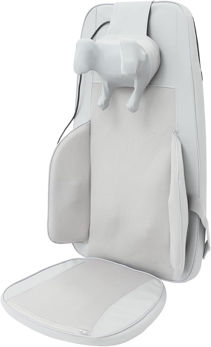 Shiatsu Neck and Back Massager with Heat5-Levels Adjustable Kneading Back Massager with Remote Control &amp Display Screen36W Electric Back Massager Chair for Sofas Office Dining Beds (Grey)