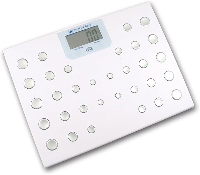 MaxiAids Talking Bath Scale - English &amp Spanish - 440 lb Capacity - LCD Display - White