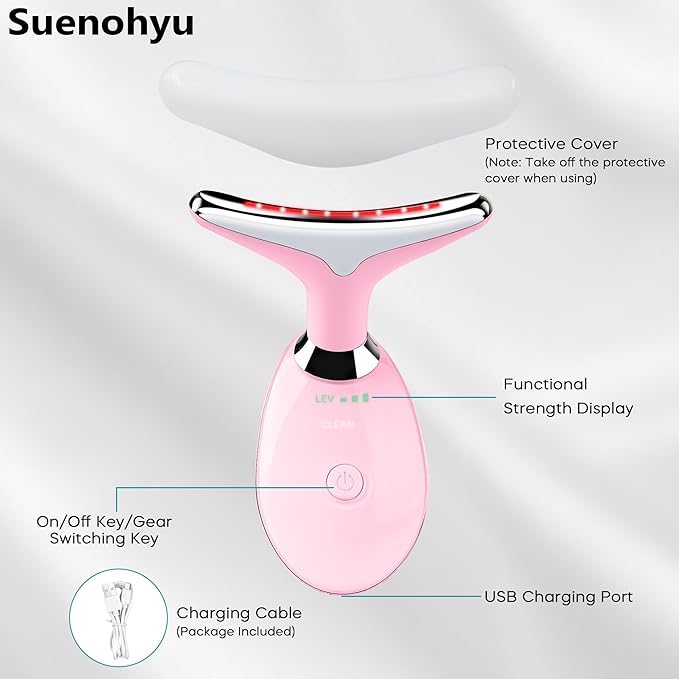 Facial Massager Portable Face Neck Massager Wand for Skin Care(Light Pink)