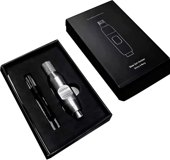 Premium Manual Nose Hair Trimmer for Men Unisex Battery-Free Stainless Steel Rotating Blades Waterproof Safe and Painless