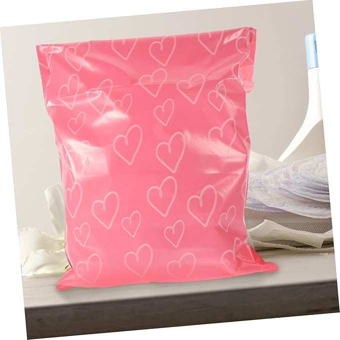 Healeved 100pcs Sanitary Bags for Women Pink Packaging Feminine Pads Disposable Menstrual Pouches Leak Lightweight