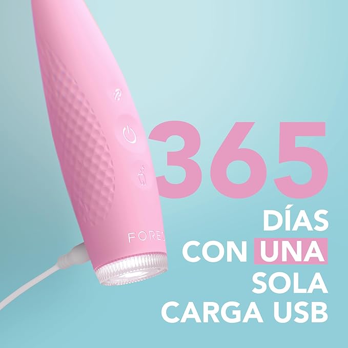 FOREO ISSA 4 Electric Toothbrush – 4-in-1 Rechargeable with Extra Brush Head Soft Bristles Long-Lasting Use Gentle Cleaning - Pearl Pink
