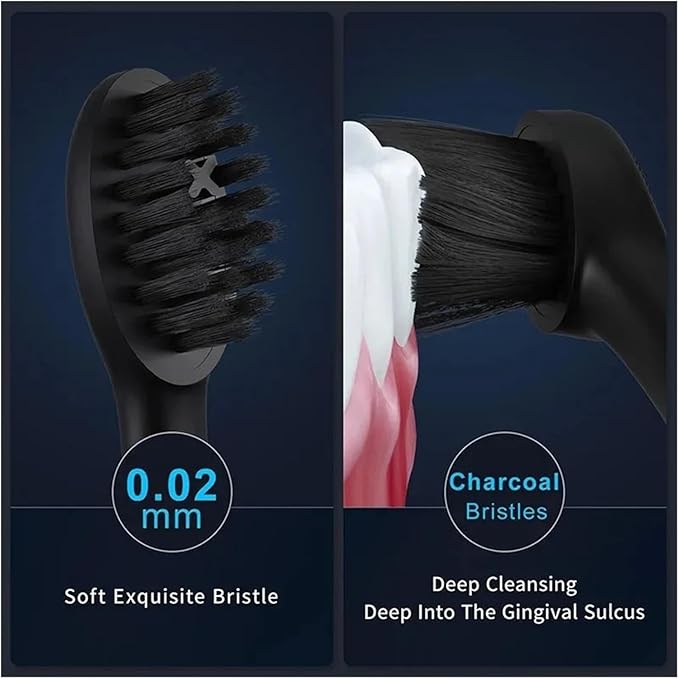 Compatible for Seago SG-540 Replacement Toothbrush HeadsCleaning Deep Tooth Gaps Suitable for(16BLACK)