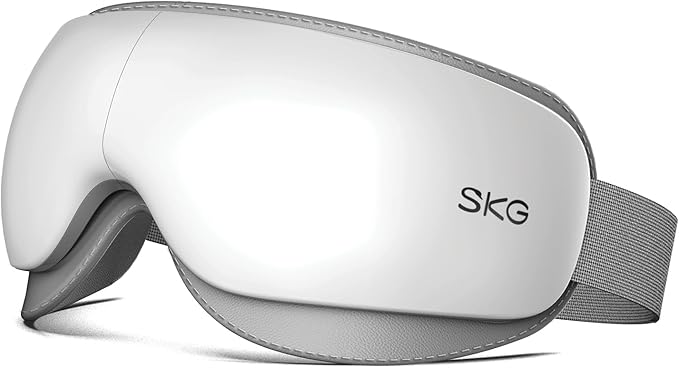SKG Eye Massager with Heat Valentine's Day Gifts for Her Him Bluetooth Music &amp Foldable Sleep Mask for Dry Eyes &amp Relaxation Eye Mask for Migraine Ideal for Travel Work