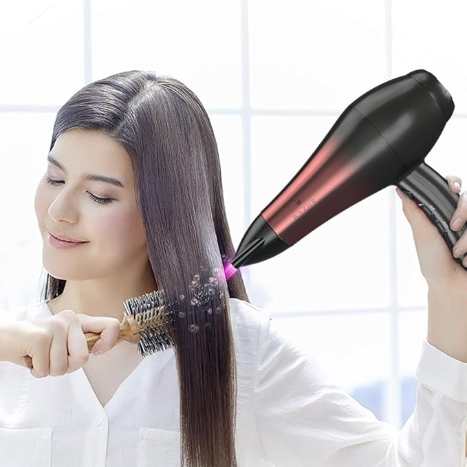 1875W Professional Hair Dryer Salon Lightweight Ionic Blow Dryer 2 Speed and 3 Heat Settings Powerful Ceramic Fast Dryer with Diffuser Concentrator and Comb (Black)