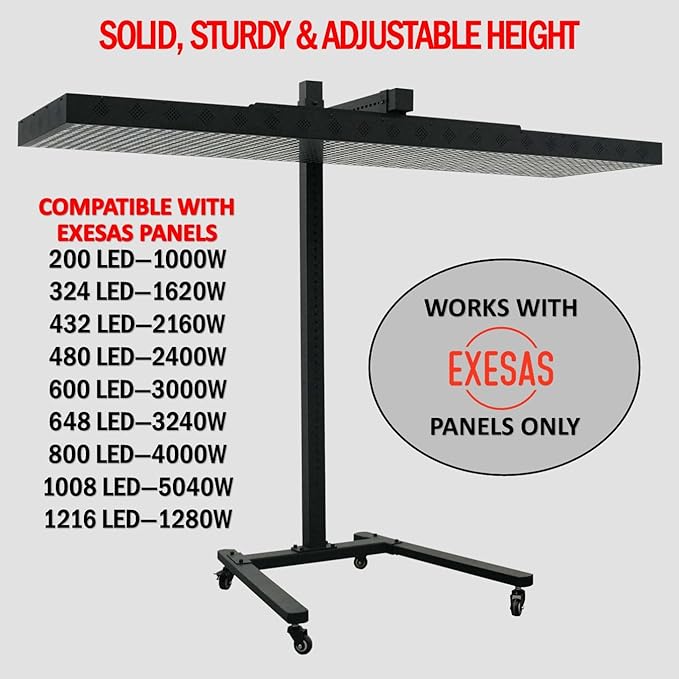 Horizontal Rolling Stand for EXESAS Red-Light Therapy Panels Horizontal Installation for EXESAS Red Light Devices (Stand Only Panel Sold Separately) (Standard)