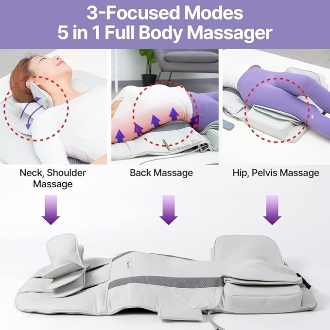 DR. WELL 2026 New Full Body Stretching Massage Mat 3D Lumbar - Neck Back Waist Hip Relaxation. 26 Powerful Air Cells 7 Massage Modes &amp 5 Intensities Levels. Foldable &amp Portable Mattress.