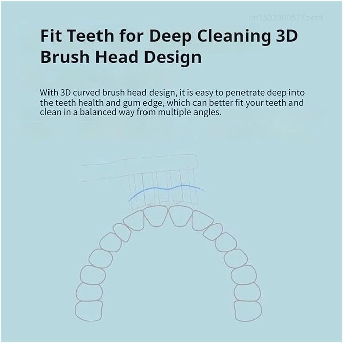 Compatible for 3pcs T300 T500 Sonic Toothbrush Heads Teethbrush Replacement Oral Hygiene Mi Brush Head(Blue 3PCS)