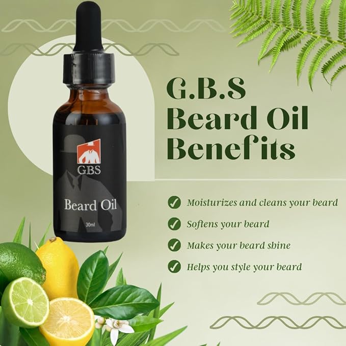 G.B.S Professional Beard Care Kit- Doppler Travel Bag Professional Trimming Scissor Multi-Side Natural Wood Comb Mustache Wax Beard Oil Beard Conditioner Beard Brush