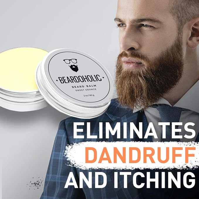Beardoholic Beard Balm Comb and Shaping Tool Set – 100% All Natural 100% Pearwood – Anti-Static Eliminates Tangles and Ingrown Hairs Itch and Dandruff – Shape and Style Beard With Ease