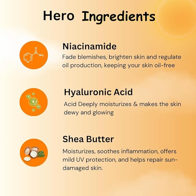La.pinD'or Radiant Sun Protection SPF 50 (50 gm) | PA++++ | UVA/UVB Sunscreen Protection | Enriched with Shea Butter Niacinamide &amp Hyaluronic Acid | Sunscreen SPF 50 for All Skin Types