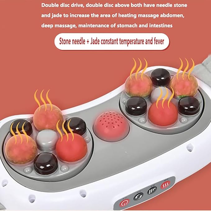 Automatic Abdominal Massager Stomach Massager Positive and Negative Kneading/3 Gear Temperature and Speed Adjustable for Back Pain Relief Slimming Belt for Promote Digestion