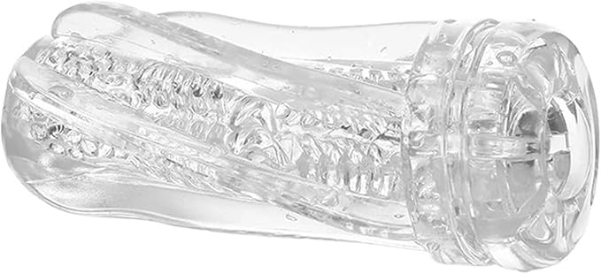 Easy to Clean Men's Relaxation Massager Transparent Silicone Material Relaxes Muscles to Improve Endurance Small and Portable(Orange)