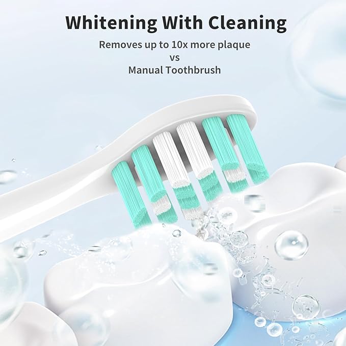 Toothbrush Heads Compatible with Philips Sonicare Electric Toothbrush 410051006100C1C2C3GWSonic Brush Head Removing Dental Plaque Soft Brush White10 Pack