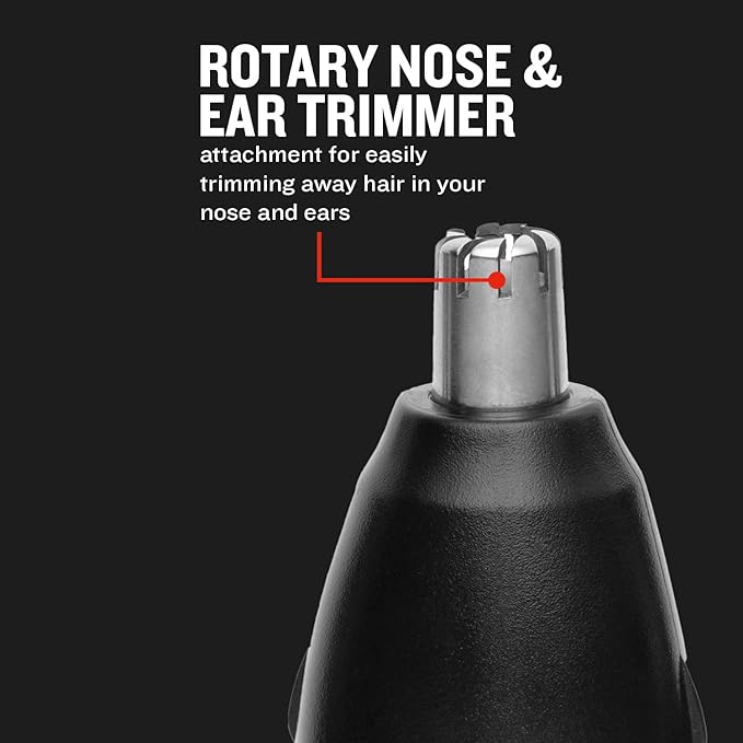 Remington T-Series Nose and Ear Hair Trimmer Detail Kit Nose Hair Trimmer Ears Eyebrows and Facial Hair Vertical and Rotary Trimmer 2 Combs Precision Cutter and Adjustable Comb - NE7000