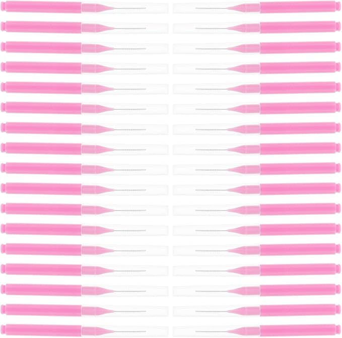 100pcs Interdental Tooth Brushes Pink Small Dental Floss Picks for Braces and Gum Cleaning Oral Care Tools for Orthodontic Use
