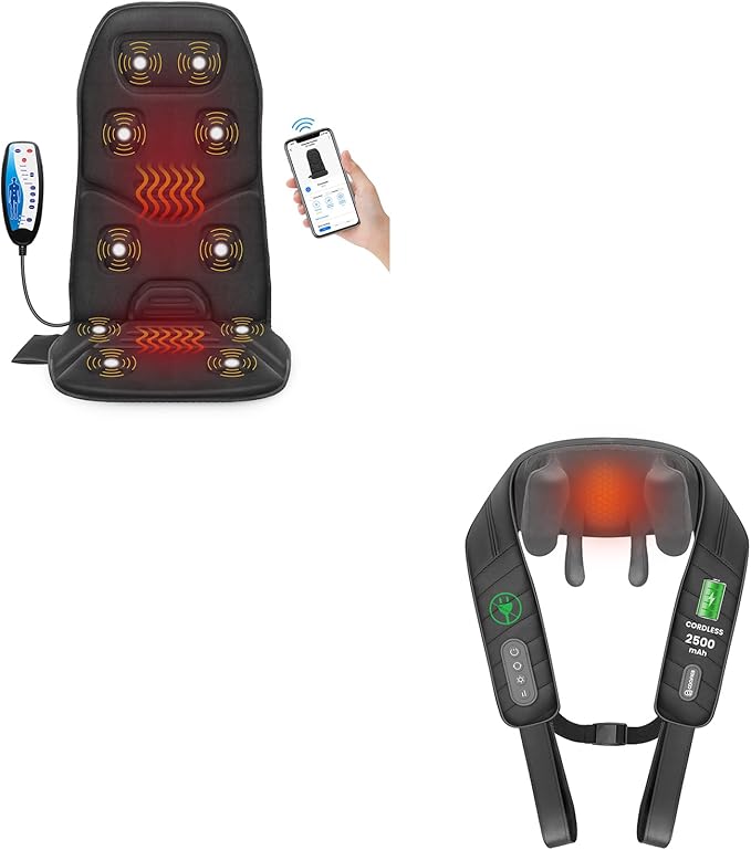 COMFIER Cordless Neck Massager &amp Massage Seat Cushion