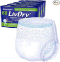 LivDry M Overnight Adult Diapers for Women and Men Incontinence Underwear Medium 68-Pack
