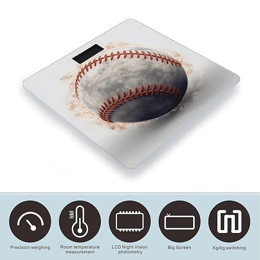 Baseball Weight Scale for Body Weight Digital Bathroom Scale High Capacity Accurate Digital Weighing Scales and Easy-to-Read on Backlit LCD Display Scales