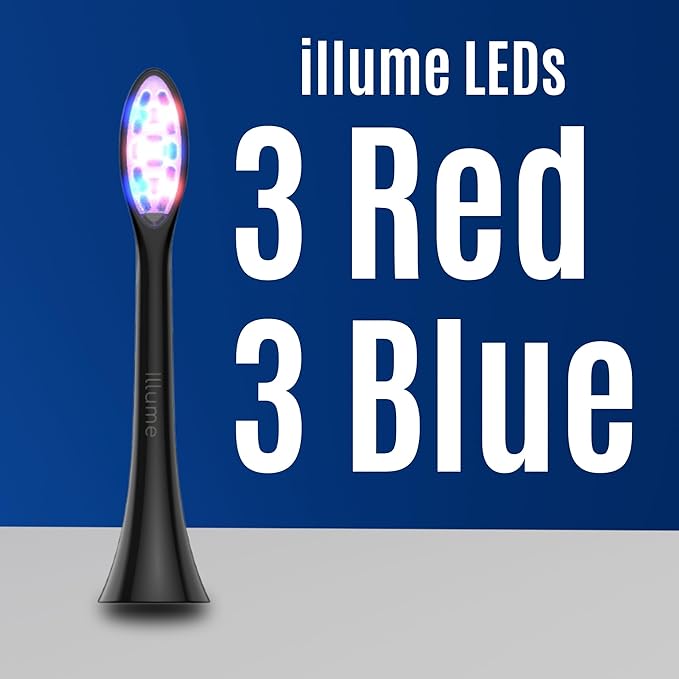 BIOLIGHT Illume Sonic Electric Toothbrush with Red &amp Blue Light Therapy – Professional Whitening Gum Care &amp Advanced Oral Hygiene - Black