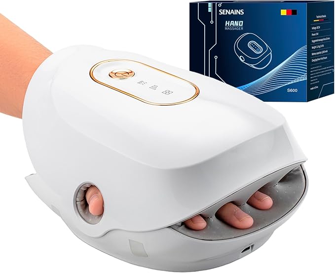 F&ampG Cordless Hand Massager with Heat3 Modes3 IntensityKnuckle Stretching MassageHand Massager for Arthritis and Carpal TunnelOffice RelaxationGifts for Men and Women