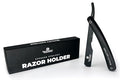 Gentlemen Republic Barber Exposed Straight Razor – Black Wood Edition | Professional Stainless Steel Blade Holder for Men’s Shaving &amp Beard Shaping – Straight Edge Barber Razor (Blades Not Include