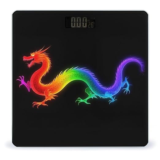 Women's Fashion Automatic Switch Digital Bathroom Weighing Scale Smart Scale Cool Fire Rainbow Dragon
