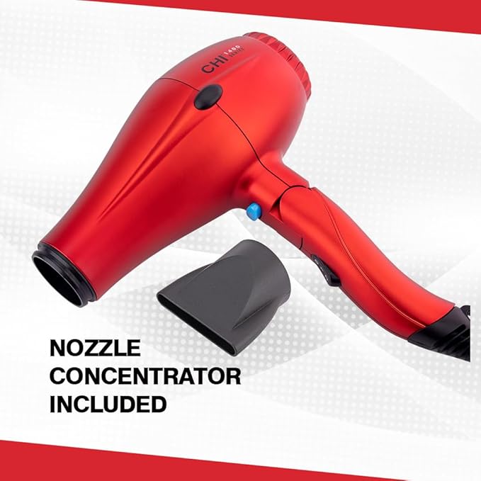 CHI 1400 Series Foldable Compact Hair Dryer Red 16 Oz (Pack of 3)