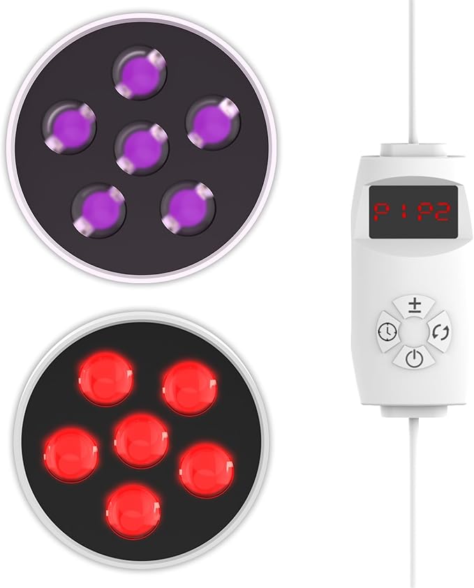 GOURIXIN Portable Red Light Therapy 6 Dual Chip LEDs Flicker Free Clinical Grade Panel 660nm 850nm Near Infrared Light 5-30 Minutes Time for Body Face