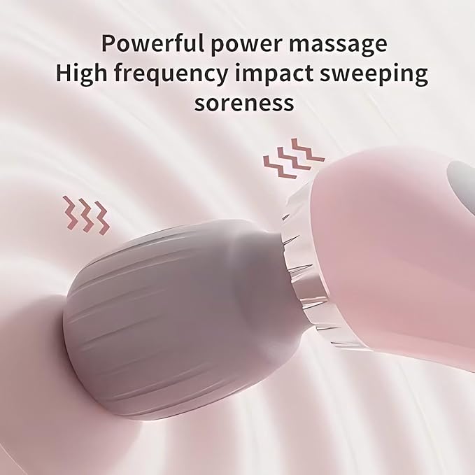 Labnique Handheld Massager 10 Massage Modes Cordless Waterproof Electric Back Massager Portable Muscle Recovery Tool Pink