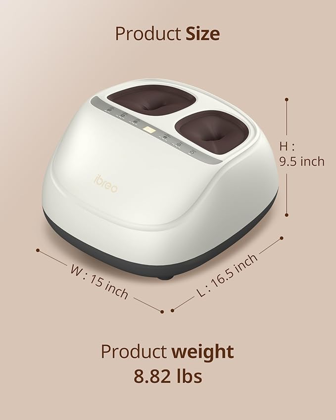 4-in-1 Shiatsu Foot Massager with Heat Deep Kneading Air Compression Vibration FSA Eligible HSA Eligible for Neuropathy Plantar Fasciitis Pain Relief Gift for Women &amp Men Size Up to 14