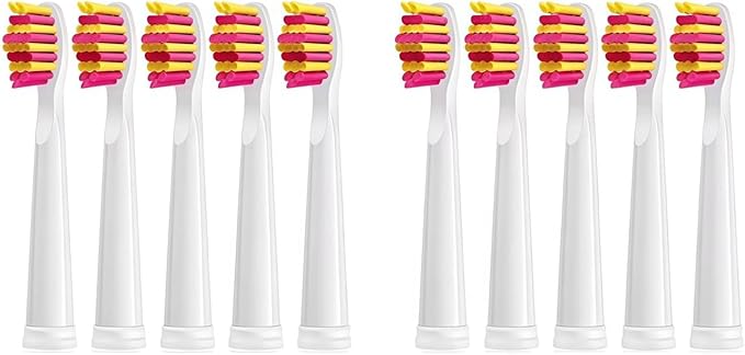 Replacement Electric Toothbrush Head Bristle Brush Refill Compatible with Fairywill FW-D1/FW-D3/FW-D7 Toothbrush Refills(10 PCS PK)