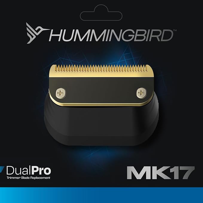 HUMMINGBIRD MK17 DualPro Foil Shaver &amp Beard Trimmer for Men – Gold Titanium Blades Digital Display Wet/Dry USB-C &amp Wireless Charging Dock with One Additional Trimmer Replacement Blade