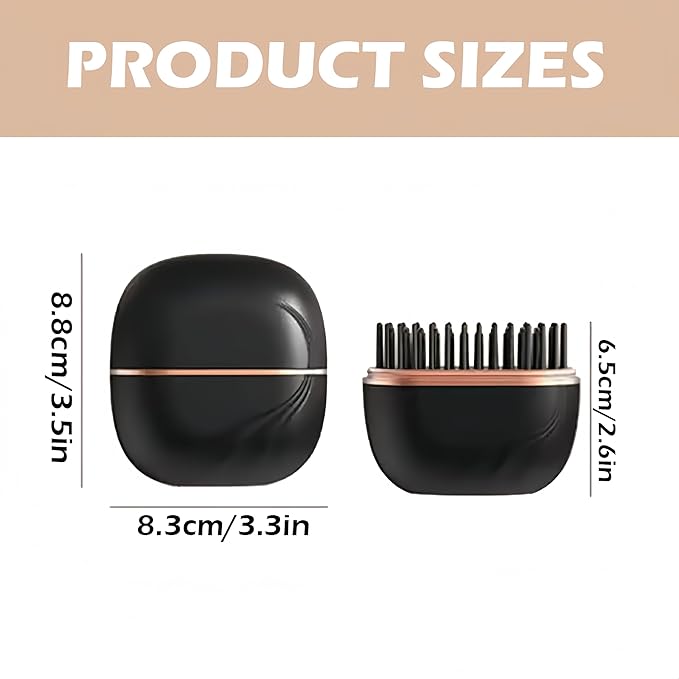 Mini Hair Straightener New 2-in-1 Cordless Hair Straightener Comb 3-Speed Temperature Control Rechargeable Fast Heating Hot Comb Anti-Scald Shell Lightweight &amp Portable Travel (Black+Pink)