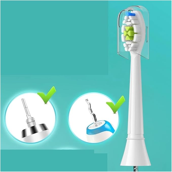 4/8/12/16pcs Replacement Toothbrush Heads Compatible for Philips Sonicare Soft Electric Brush Head 4100 6500 6100 7500 5(8pcs Black)