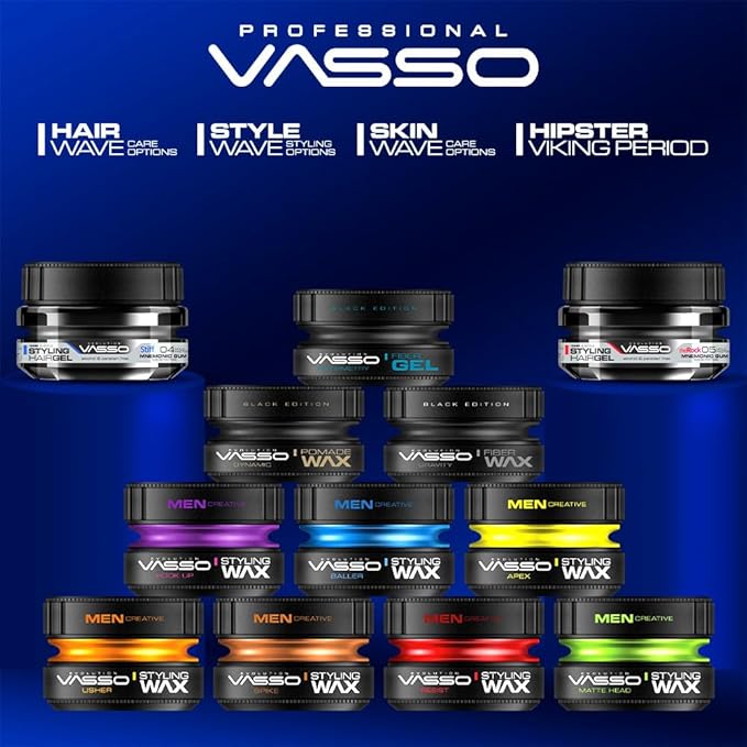 Vasso Hair Styling Matte Wax | All Hair Types | Natural Hold and Matte Look | MATTE PASTE Apex 150 ml