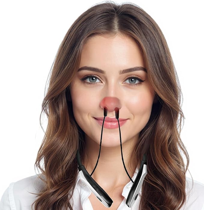 Red Light for Ears and Nose 650nm Red Light Nose and Ear Device 2 in 1: Red Light Ear Support and Red Light Nasal Support with Silicone Covers and Red Light Nose Plugs